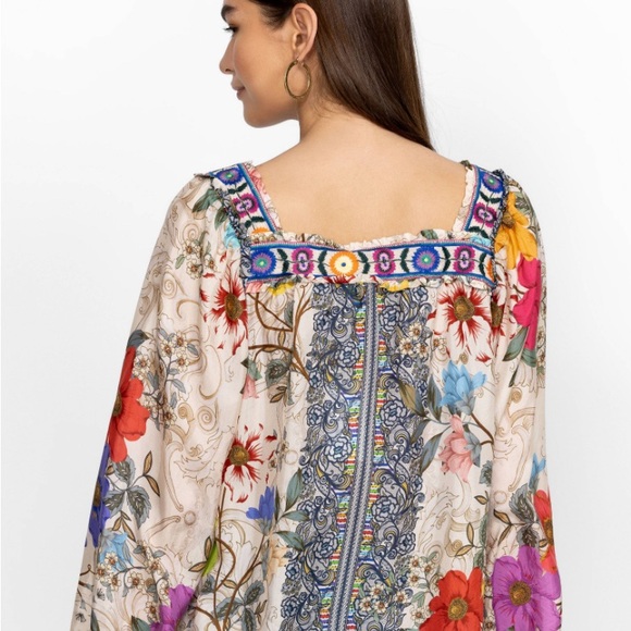 Johnny Was Archibal Silk Floral Blouse - Picture 2 of 6